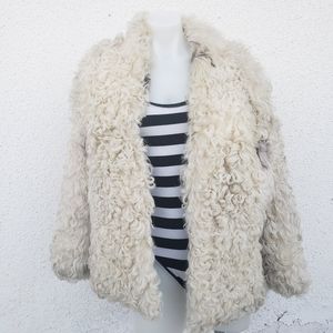 Vintage Mongolian sheep fur coat